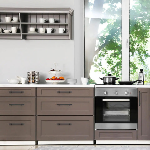 Rock Solid 30 Pack Black Cabinet Handles With 5 Inch Hole Center For Kitchen Drawer Pulls And Bathroom Vanity Refresh Featuring Rust Proof Stainless Steel Square Design That Kicks Up Your Sweet Home Makeover
