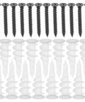 Heavy Duty Wall Anchors And Screws Kit With 100 Sets For Mounting Accessories Stainless Steel Build And Pull Out Resistant Grip Durable Expansion Screws For Drywall Easy Install And Long Lasting Support, 100 black screws and white wall anchors