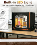 Extra Large Resin 3D Printer Enclosure With Ventilation System And LED Light, showing built-in LED lighting and USB port.
