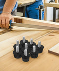8pcs Adjustable Rubber Furniture Leveling Feet With M6 Thread Screws For Desks And Chairs, Anti Slip, Noise Reduction, Easy Install, Perfect For Uneven Floors In Bedrooms And Living Rooms. Black rubber feet, 2.7cm, M6 threads