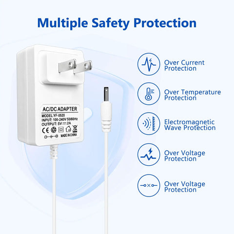 5V Replacement Power Adapter For Rest Series Sleep Machines Night Lights And Sleep Trainers With Barrel Plug 6.56ft Cable Delivers Stable 2A DC Output Compatible With Rest Plus And Rest Mini