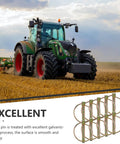 Tractor in field with Beefy Heavy Duty Lynch Pin Set 10 Zinc Plated Ring Locking Pins for trailer hitches shown below.