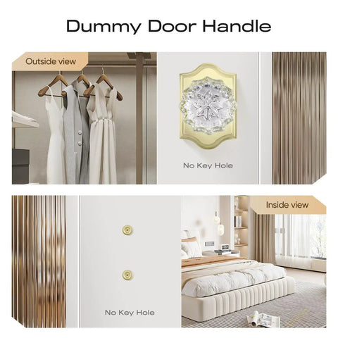 Gold Finish Single Sided Push Pull Door Handle Set 4 Pack Non Locking Heavy Duty Zinc Alloy Easy Install For Cabinets Closets And Interior Doors With Sleek Crystal Look, gold crystal knob