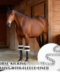 Horse in stable wearing 4 Pack Fleece Lined Horse Kickin And Pawing Training Chains With Adjustable Stainless Steel Chains