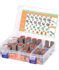 174 Pcs DT Deutsch Connector Kit With Pro Grade Ratcheting Wire Crimp Tool, 12 Sets 2 3 4 6 8 12 Pin Connectors, 75 Pairs Stamped Terminals