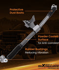 Dual Steering Stabilizer For Ford F 250 F 350 Super Duty 4WD Lifted Trucks, displayed with durability features highlighted.