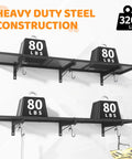 Two Pack Heavy Duty Garage Wall Shelves Set wall mounted floating storage racks, black steel, 12x46.2 in, 320 lb capacity