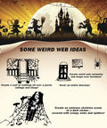 Ideas for using 1000 Square Feet Spider Web Halloween Decor with 30 Fake Spiders White Cobweb Mesh for spooky decorations.