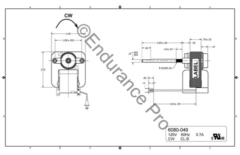 Technical diagram of Replacement Bathroom Fan Motor Blower Assembly For Heaters DIY Friendly Easy Install 70 CFM 0.9 Amps 120 Volts Clockwise Rotation Compatible With Heater Models 162 G L 164 G L 162 E J K L M 164 E J K L M S97009758 97009796 97009796B 1568209