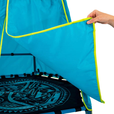 Close-up of adjustable weather-resistant canopy on Backyard Jungle Gym Climbing Set With Adjustable Steel Frame Weather Resistant Canopy And Platform Outdoor Playset For Kids Ages 3 To 12 Expands From 22 To 47 Inches Built To Hold Up To 220 Lbs.