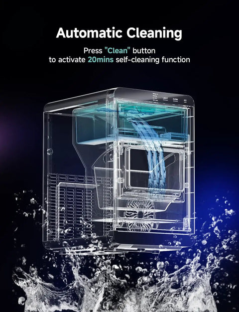 Transparent view of Nugget Ice Maker Countertop Delivers Chewy Pebble Ice On Demand 40 Lbs Per Day With 1.8L Tank Self Cleaning Sonic Ice Machine