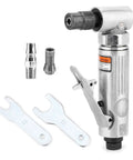 Top Shelf Pneumatic Angle Die Grinder Delivering 25000rpm High Speed Air Power For Rapid Grinding Smooth Polishing And Metal Surface Prep A Straight Up Shop Powerhouse with attachments.