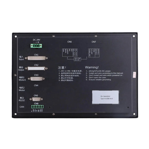 Back view of Pro Grade CNC Control System With 2 Axis Linkage 7 Inch HD Display Heavy Duty Stainless Steel Build High Precision Motion Controller For Plasma Cutting 0.001mm Accuracy 200KHz Pulse Frequency