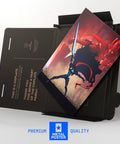 Heavy Duty Rust Resistant Steel Wall Print Featuring Badass Fantasy Warrior Perfect For Dope Gaming Den Or Dorm Room Makeover With Simple Magnetic Mount For Fast No Drill Installation on a display.