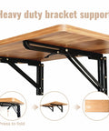 Wall Mounted Folding Table For Garage And Laundry Room Use, Handy Home Wall Desk and Folding Workbench, brackets visible