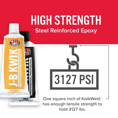 KwikWeld Pro Size Steel Reinforced Epoxy Twin Pack 10 Oz Fast Setting Two Part Adhesive For Metal Repair