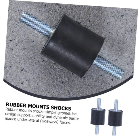 Five Pack Heavy Duty Rubber Vibration Isolators Cylindrical Mounts For Motors Generators Air Compressors Pumps And Equipment Noise Reduction Vibration Dampening Stability Enhancers For Industrial Machinery, black rubber mount with threaded bolt
