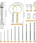 Top Shelf Steel Pin Vise Hand Drill Kit Boasting 670 Pcs Rad Craft Gear with drill bits, keychain loops, and eye pins.