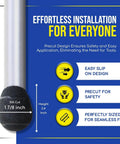 Diagram showing effortless installation of Premium Small PreCut Tennis Ball Floor Protectors For Chair Desk And Table Legs 2.4 Inch Brown