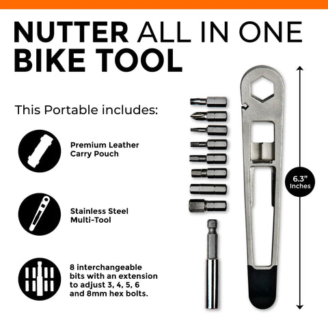 On The Go MTB Repair Multitool For Mountain Road And Dirt Bikes With Spanner Magnetic Bit Set Tire Levers And Bottle Opener