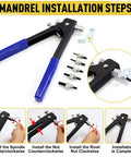 Rivet Nut Tool Kit Set With 430 Pieces Zinc Plated Carbon Steel M3 M4 M5 M6 M8 Embedded Nuts And Mandrels installation steps
