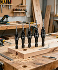 6 Piece Screw Extractor Set for Reversing Damaged Screws and Bolts Works with Any Drill 3 to 12mm Range shown in workshop