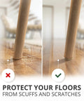 Heavy Duty Felt Furniture Pads For Hardwood Floors, Ultra Thick Protective Shields That Stop Scratches Cold, applied under chair leg.