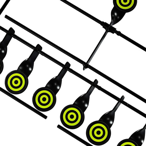 Image of Six Target Air Gun Resetting Target For 22 And 177 Caliber Pellets And BBs Tough As Nails Steel Build Compact Weather Ready Practice Set