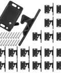 20 Pack RV Cabinet Door Latches and Drawer Latches 10 lbs pull force with screws, push to close grabber catches, black ABS material