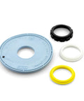 Zurn P6000-ER15 diaphragm kit for AquaFlush valve; blue diaphragm with black, white, and yellow rings.