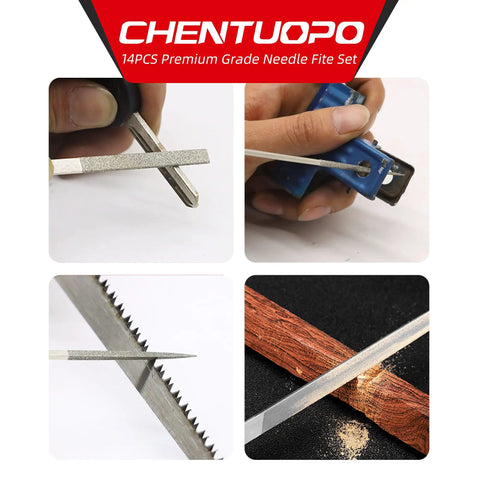 All In One Do It Yourself File Set With Six Steel Files And Six Diamond Files For Pro Grade Precision In use on various materials