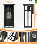 Kick It Up A Notch On The Patio With Modern Cross Frame Outdoor Wall Light Fixtures Boasting Matte Black Frames And Clear Glass Porch Lanterns For Straight Up Stellar Exterior Vibes, 4.75 x 11.5 inch.