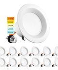 4 Inch LED Recessed Can Lights With 5 Color Temperature Options 2700K To 5000K Dimmable Retrofit Downlights Energy Star 12 Pack