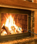 40 Inch Long Reach Fire Pit Poker Heavy Duty Solid Steel With Detachable Hook stoking logs in indoor fireplace