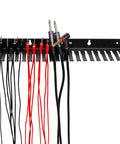 Wall Mount Cable Organizer With 19 Slots For 5 To 9 Mm Cables That Keeps Audio And Computer Cables Neat And Organized Prevents Coiling And Kinks Easy Mounting Durable Hanger Rack For Home Office And Studio Setup showing mounted cables