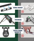 Comparison of 6 Pack Heavy Duty Magnetic Cabinet Door Catch With Twin Magnet Power and 30 Lb Holding Force with competitors.