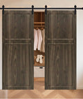 American Made Double Sliding Barn Door Kit Includes Hardware Interior Closet Doors Sound Dampening CNC Carved Panels