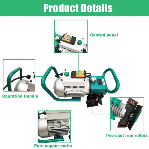 Heavy Duty Portable Electric Beveling Machine For Steel Plate Edge Prep showing control panel, operation handle, and pure copper motor.