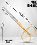 Pro Grade Micro Dissecting Scissors 4.5 Inch With Fine Point CVD Super Cut Edge Tungsten Carbide Inserts And Plasma Gold Rings