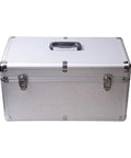 Silver Metal Tool Case With Ergo Grip Carrying Handle And Reinforced Corner Guards Built Different For Reliability During Harsh Field Repairs And Gear Storage With Multiple Secure Locking Clasps To Keep Your Wrenches Safe - top view
