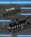 7 Way Trailer Junction Box Weatherproof Rugged Kit With Color Coded Terminal Studs 4 Pack 7 Pole Wiring Box for RV Camper Lights