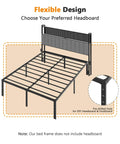 VINGLI 12 Inch Full Size Bed Frame Heavy Duty Metal Platform With Steel Slat Support No Box Spring Required Easy Assembly noise free design, flexible headboard option