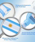 48 Pack Soccer Fan Noisemaker Set With 24 Inflatable Thunder Sticks And 24 Hand Clappers features Argentina flag details