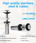 Heavy Duty Toilet Seat Bolts Kit 2Pcs Universal Fit Stainless Steel 304 With Extra Long Downlock Nuts Rubber Washers And Gaskets Replacement Screws For Toilet Seats And Tanks By CHIALLCO, showing detailed parts and features.