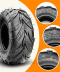 Tubeless 145 70 6 Tire Set For Coleman PowerSports Mini Bikes Go Karts ATVs And Four Wheelers 2 Pack side profile