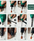 Installation guide for Rotary Tool Kit With Five Speed Settings 10000 To 37000 RPM Flexible Shaft And Multifunction Chuck 218 Accessories.