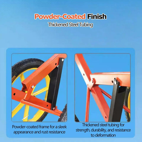 Beast Mode Heavy Duty Steel Lifting Dolly With Ergonomic Rubber Grip Handle And 360 Rotating Hook For Smooth Moving Of Heavy Loads In Home Garage Or Industrial Workshop Ensures Easy Transport Every Time With Zero Back Pain Or Stressful Work. Powder-coated steel frame and thickened tubing close-up