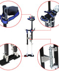 Adjustable Aluminum Drywall Stilts For Painting And Cleaning, 18 To 30 Inch Range, showcasing secure fit straps and black finish.