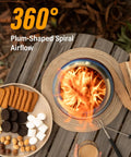Top view of Tabletop Fire Pit With Low Smoke Design For Outdoors And Patio Burns Pellets Or Wood Portable Stove