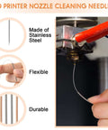 50 Piece 3D Printer Nozzle Cleaning Kit With MK8 Nozzles And Cleaning Needles, stainless steel needle clearing 3D printer nozzle